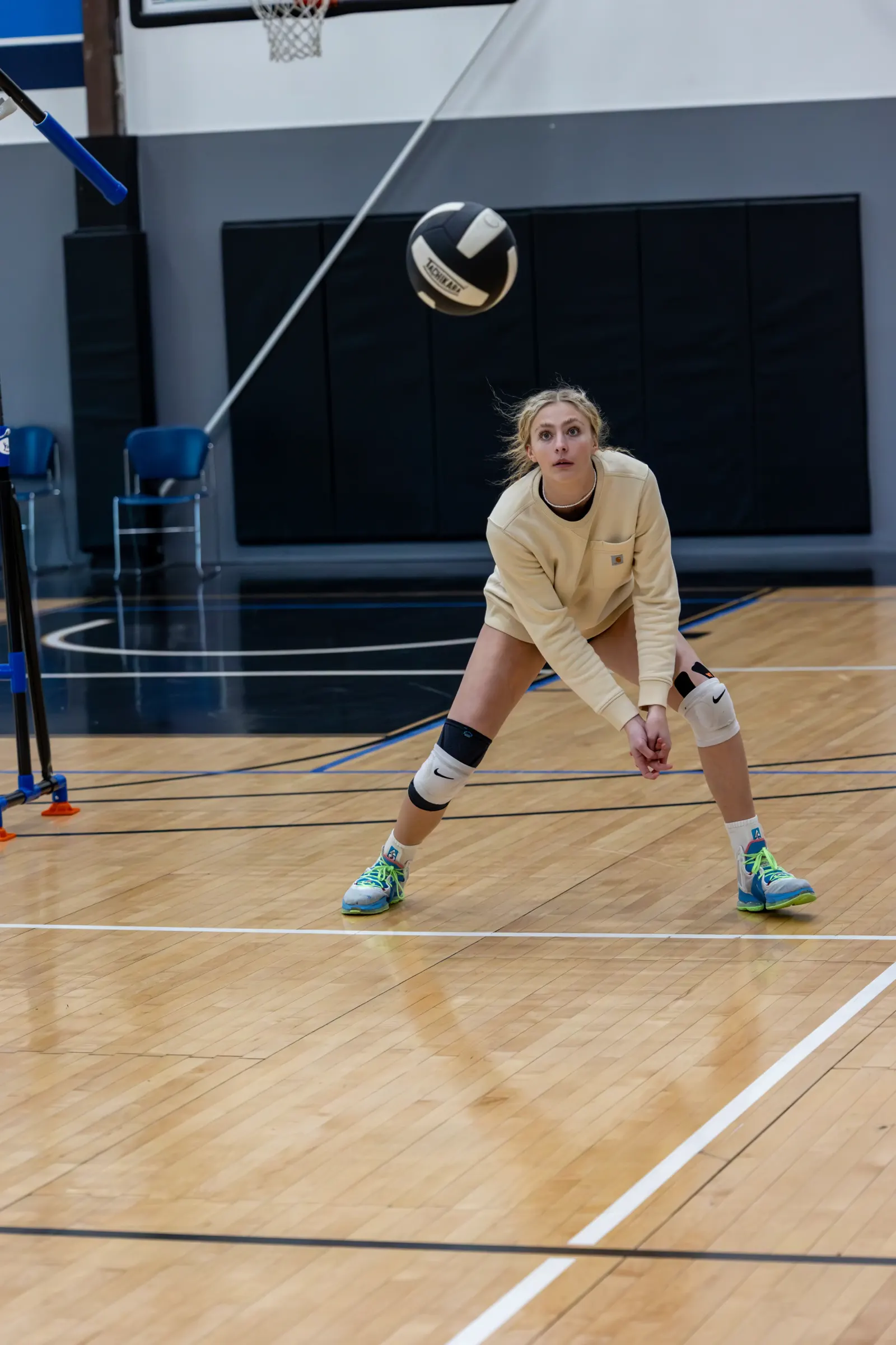 Volleyball athlete jumping for an attack